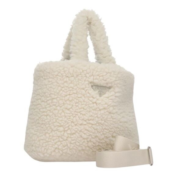 Prada Shearling White Wool Handbag (Pre-Owned) - Picture 16 of 16